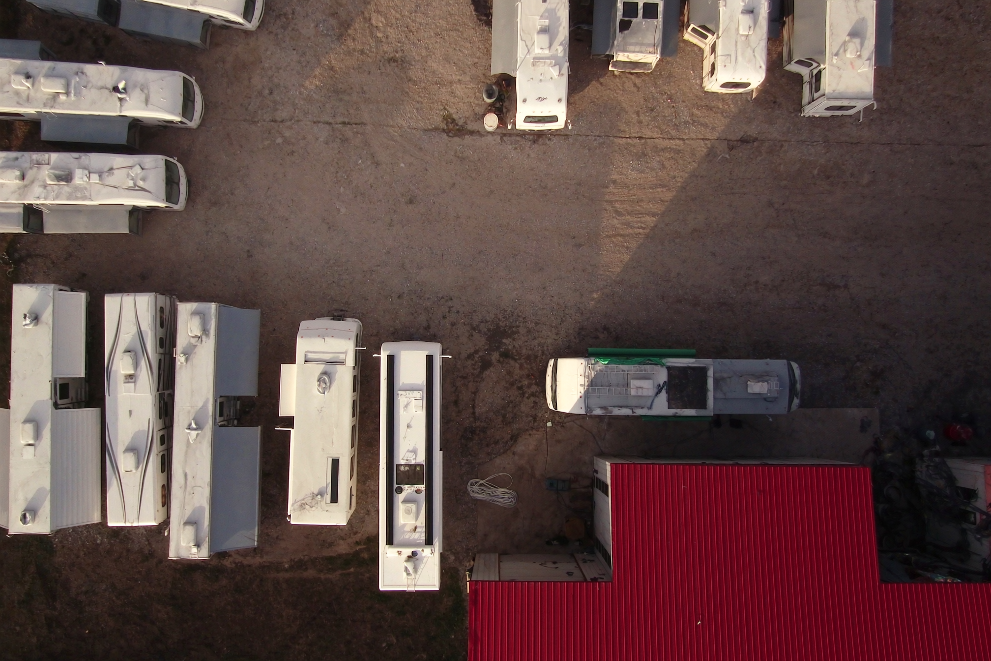 Aerial view of the JSC RV Service storage lot